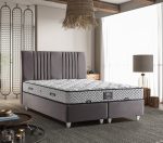 Alize Set Strong Gri Baza Başlık Takımı - Modern Dikey Panelli & Desenli Yatak