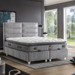 Armoni Set Monara Gri Baza Başlık Takımı - Modern Yatay Panelli & Lüks Pedli