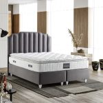 Atlanta Set Soft 04 Vizon Baza Başlık Takımı - Özel Taç Tasarımlı & Pedli Yatak