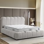 Comfort Set Emk 663 V-03 Gri Baza Başlık Takımı - Puf Dikey Dolgulu & Deri Kulp