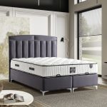 Siesta Set Buklet Grey Baza Başlık Takımı - Dikey Panelli & Çerçeveli Başlık